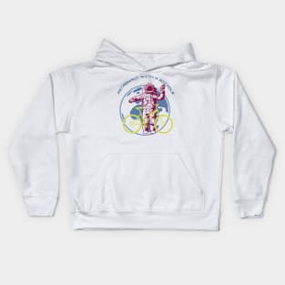 Astronaut With Bicycle, Earth Kids Hoodie